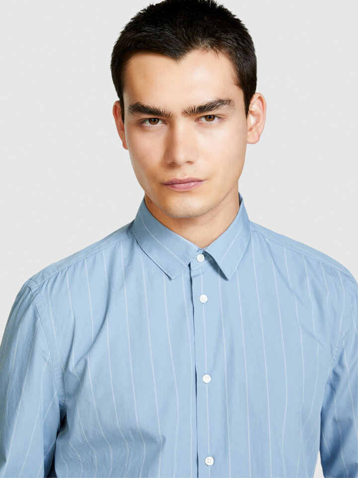 Striped shirt - men's slim fit shirts - Light Blue | Sisley image number 5